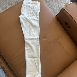 Express Cream Cropped Skinny Jeans